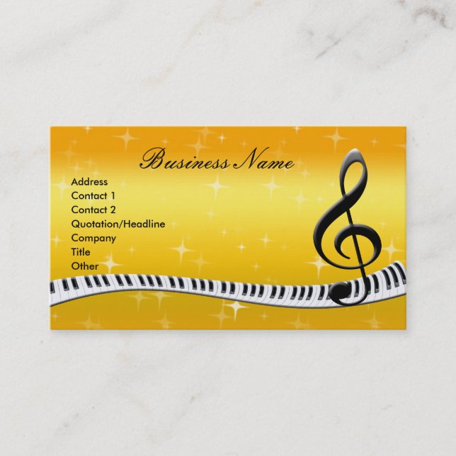 G-Clef & Music Notes Business Cards (Front)