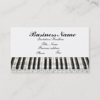 G-Clef Music Notes Piano Keyboard Business Card