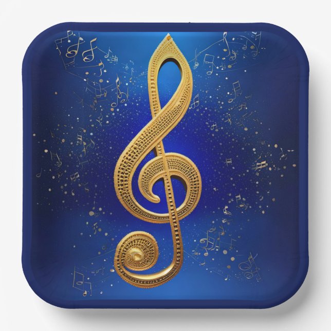 G-Clef  Paper Plate (Front)