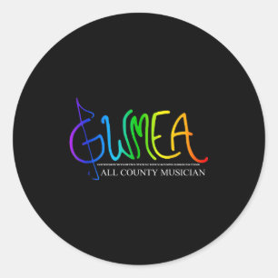 G Clef Rainbow Classic Round Sticker