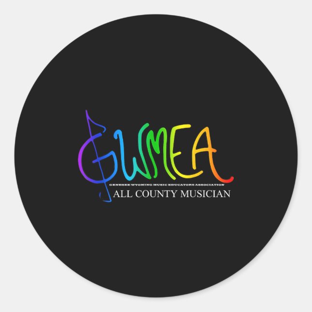 G Clef Rainbow  Classic Round Sticker (Front)