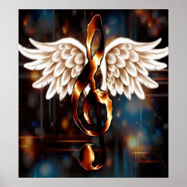 G Clef with Wings Poster (Front)