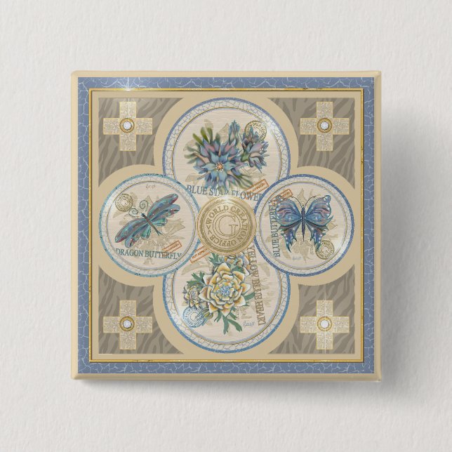 G Creation Office 2 Inch Square Button (Front)