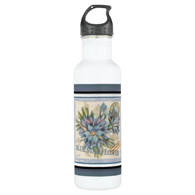G Creation Office blue flower 710 Ml Water Bottle (Front)
