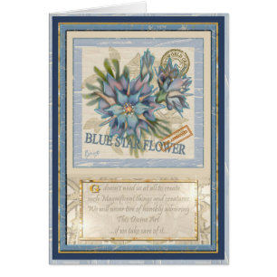 G Creation Office blue flower birthday card
