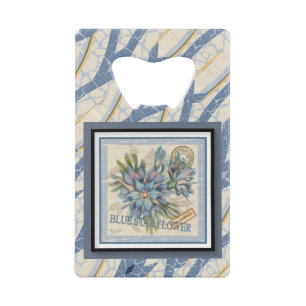 G Creation Office blue flower Credit Card Bottle Opener