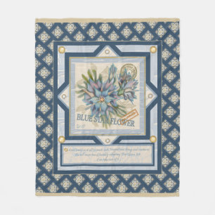 G Creation Office blue flower Fleece Blanket