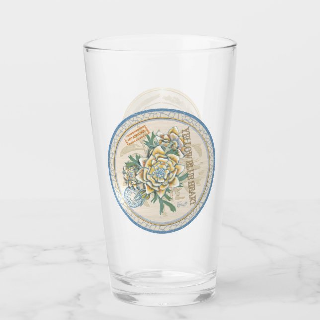 G Creation Office blue flower Glass (Front)