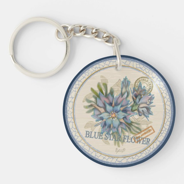 G Creation Office blue flower Keychain (Front)