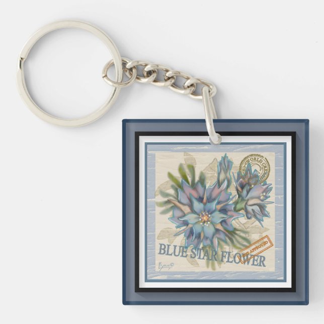 G Creation Office blue flower Keychain (Front)