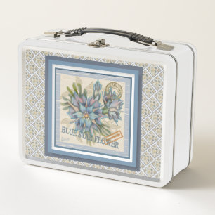 G Creation Office blue flower Metal Lunch Box