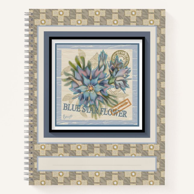 G Creation Office blue flower Notebook (Front)