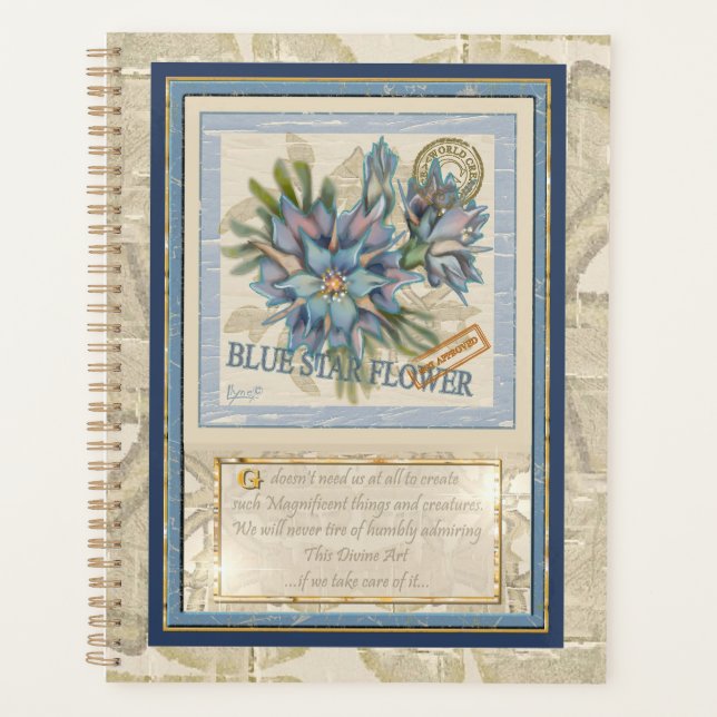G Creation Office blue flower Planner (Front)