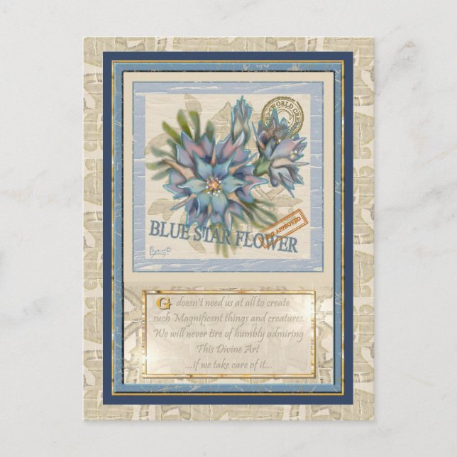 G Creation Office blue flower Postcard (Front)