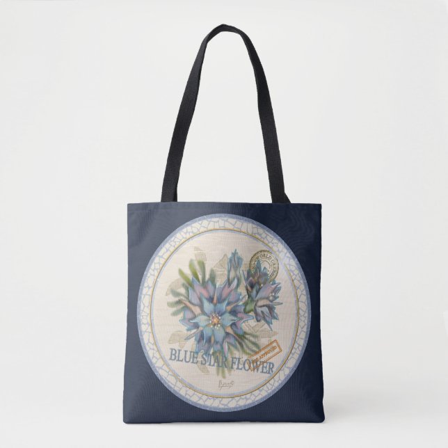 G creation Office blue flower Tote Bag (Front)