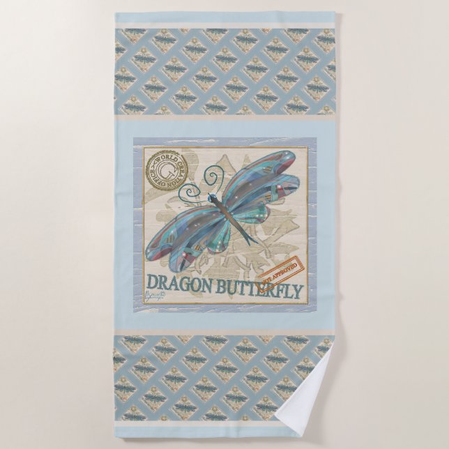 G Creation Office dragonfly Beach Towel (Front)