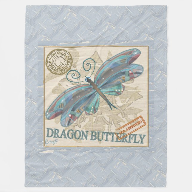 G Creation Office dragonfly Fleece Blanket (Front)