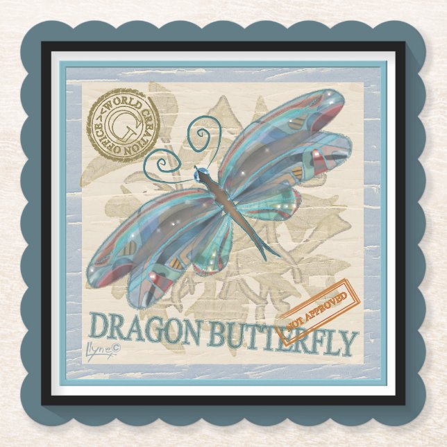 G Creation Office dragonfly Paper Coaster (Front)