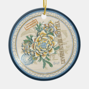 G Creation Office yellow flower Ceramic Ornament