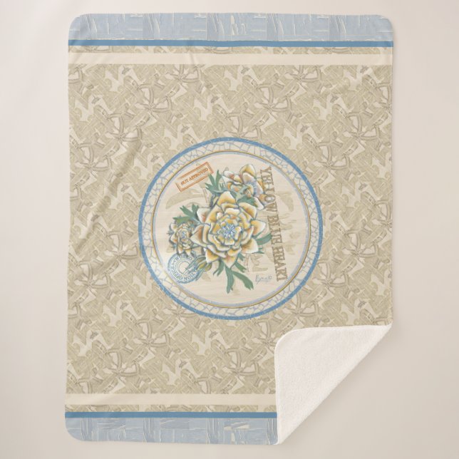 G Creation Office yellow flower Fleece Blanket (Front)