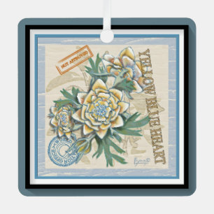 G Creation Office yellow flower Metal Ornament