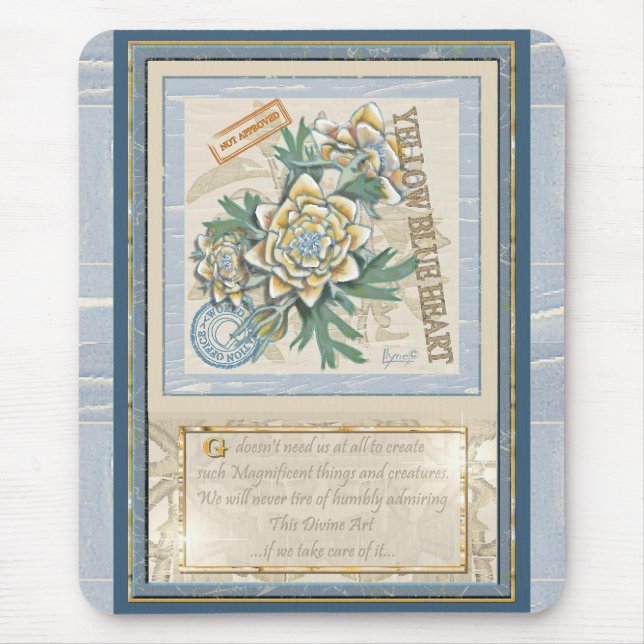 G Creation Office yellow flower Mouse Pad (Front)