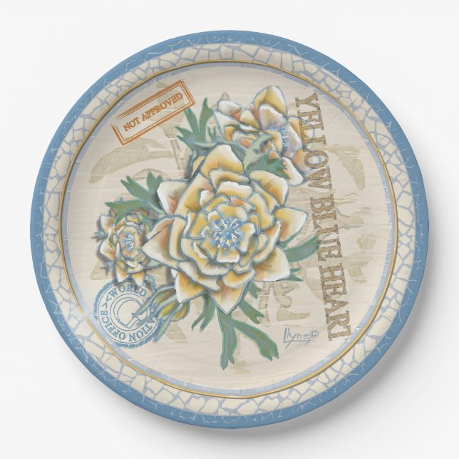 G Creation Office yellow flower Paper Plate (Front)