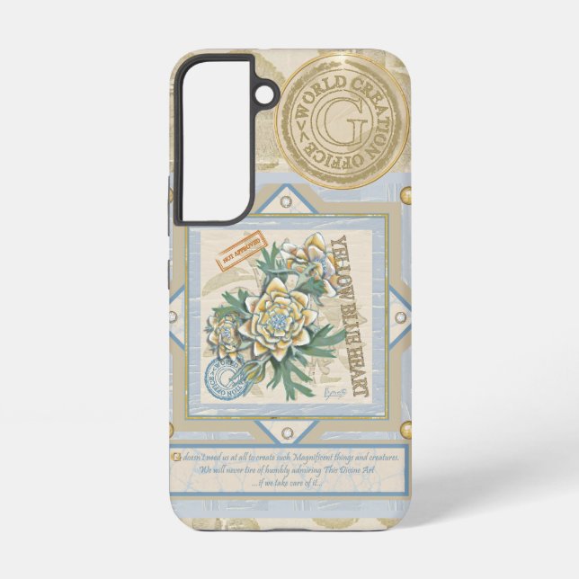 G Creation Office yellow flower Samsung Galaxy S22 Case (Back)