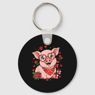 G Cute Farm Animal Sungles Heart Love Valentine  Keychain