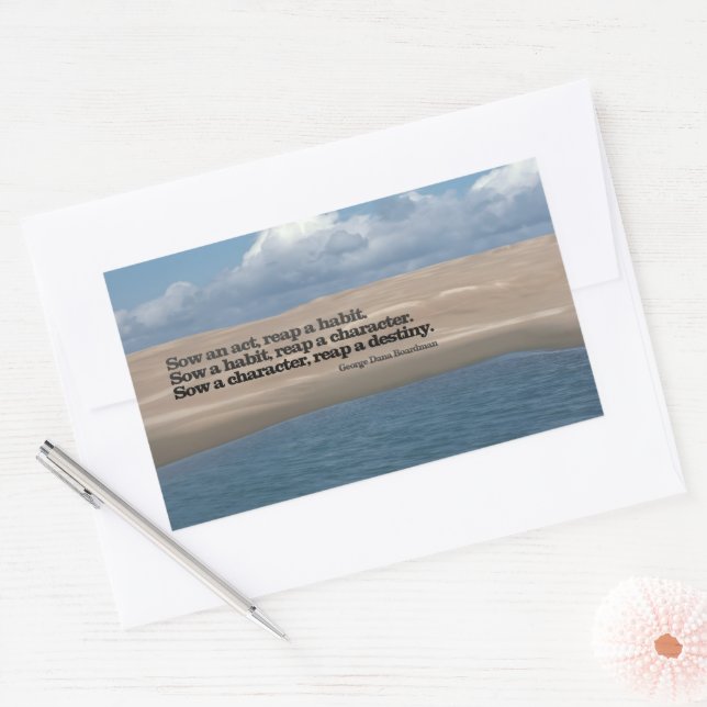 G. D. Boardman Inspirational Quote "Sow an act"  Sticker (Envelope)
