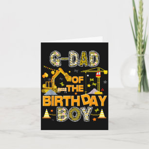 G dad of the birthday boy construction worker card