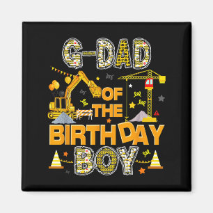 G dad of the birthday boy construction worker magnet