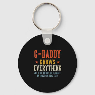 G-daddy knows everything father's day retro keychain