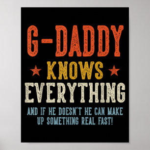G-daddy knows everything father's day retro poster