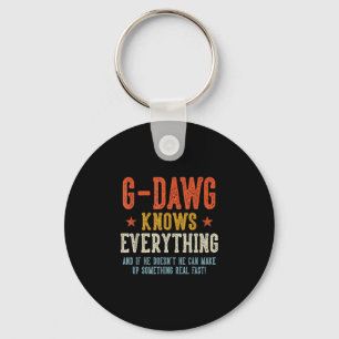 G-dawg knows everything father's day retro vintage keychain