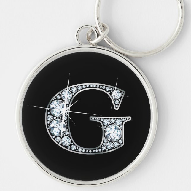 "G" Diamond Bling Keychain (Front)