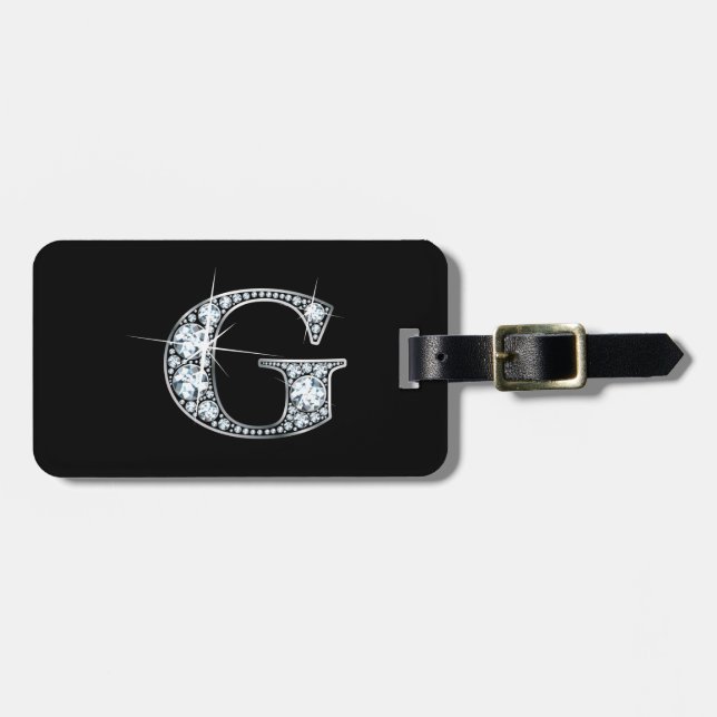 G "Diamond Bling" Luggage Tag (Front Horizontal)