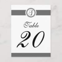 G Dot Circle Monogram Table Number (Black / Grey)