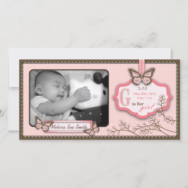 G est pour Carte photo fille (Devant)