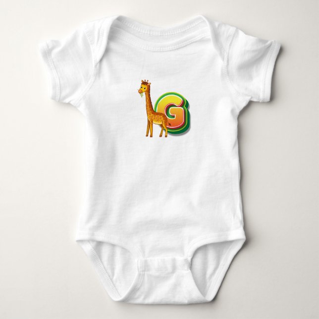 G for Giraffe Baby Bodysuit (Front)