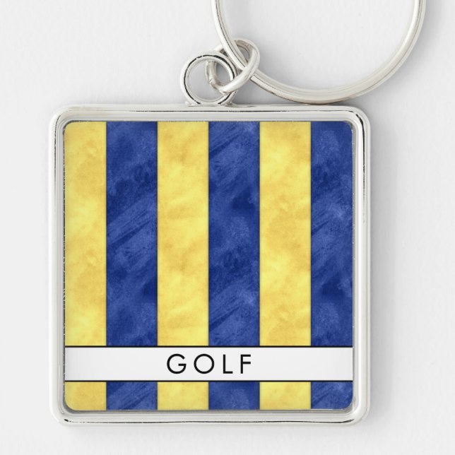 G Golf Nautical Signal Flag + Your Name Keychain (Front)