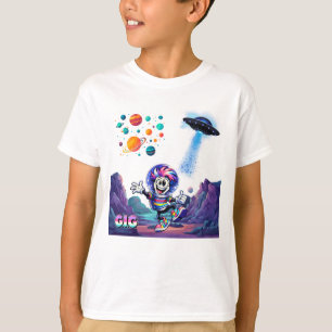 G.I.G Kids Cartoon Logo – Colourful Striped Letter T-Shirt