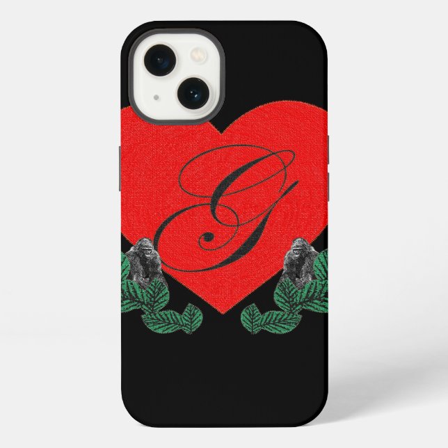 G in a heart ( customizable) iPhone case (Back)