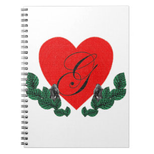 G in a heart ( customizable) notebook