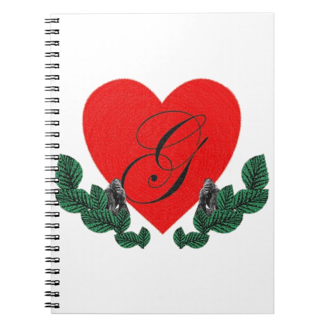G in a heart ( customizable) notebook (Front)