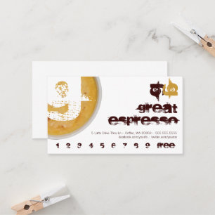 G - Initial Letter Foamy Coffee Cup Loyalty Punch Card