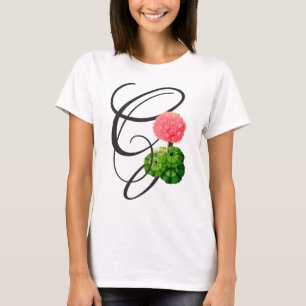 G initial, T-shirt Vintage en géranium