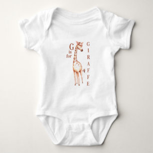 G is for GIRAFFE Whimsical  Baby Bodysuit