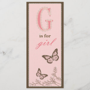 G is for Girl Menu Card