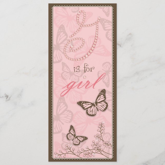 G is for Girl Menu Card 2 (Front)